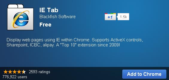 IE Tab Add To Chrome