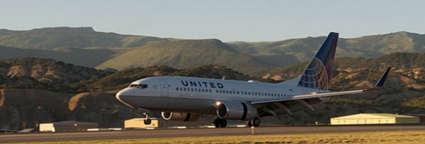 United Inaugural Flight from Houston Eagle County Airport Gypsum, CO