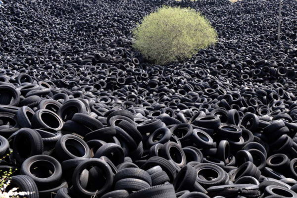 FRANCE-THEME-INDUSTRY-ENVIRONMENT-TYRES-RECYLING-OFFBEAT