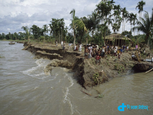 River erosion during rainy season