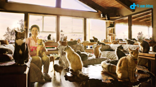 woman with a thousand cats