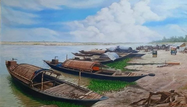 শিল্পীর শৈল্পিক তুলিতে আঁকা গাইবান্ধার বালাসী ঘাট 1 শিল্পীর শৈল্পিক তুলিতে আঁকা গাইবান্ধার বালাসী ঘাট 1