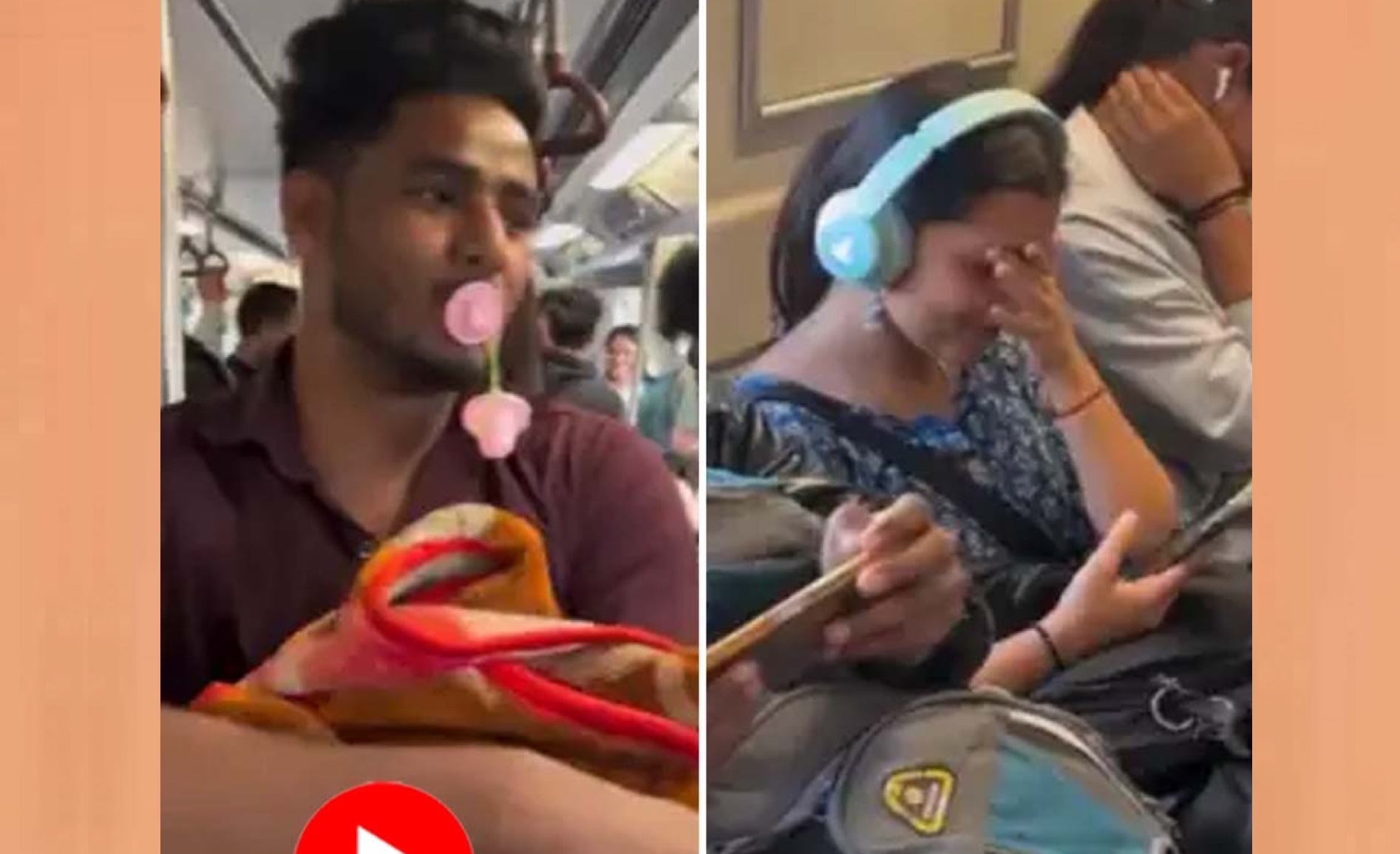 মেট্রোতে আসন পেতে কোলে তোয়ালে জড়ানো ‘নবজাতক’ ভান! [ভিডিও] 22