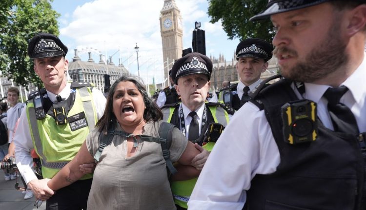 প্যালেস্টাইন অ্যাকশন নিষিদ্ধের প্রতিবাদ করায় যুক্তরাজ্যে আরও ১৫০ জন গ্রেফতার 1 প্যালেস্টাইন অ্যাকশন নিষিদ্ধের প্রতিবাদ করায় যুক্তরাজ্যে আরও ১৫০ জন গ্রেফতার 1