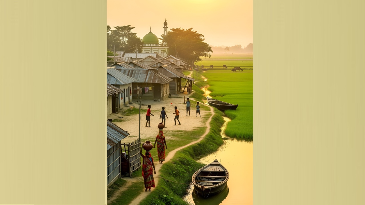 গ্রামের শিশুদের ক্রিকেট খেলা 1