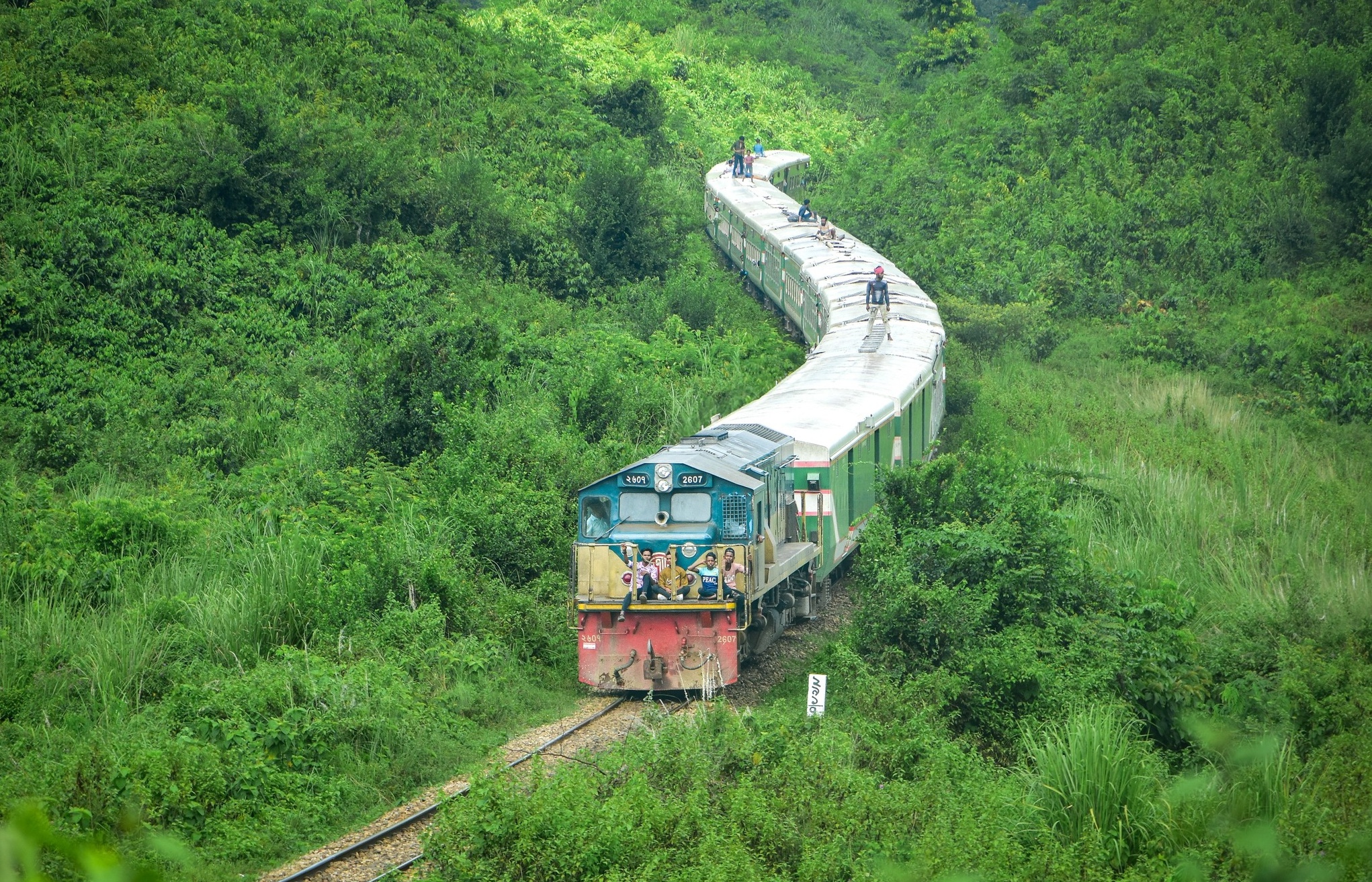 সাপের মতো একেবেঁকে চলেছে রেলগাড়ি! 1