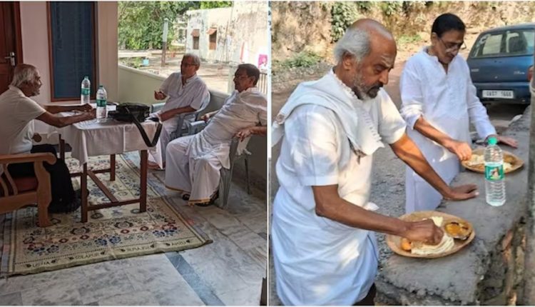 রাস্তার ধারে শালপাতার থালায় খাবার খেলেন অভিনেতা রজনীকান্ত 1